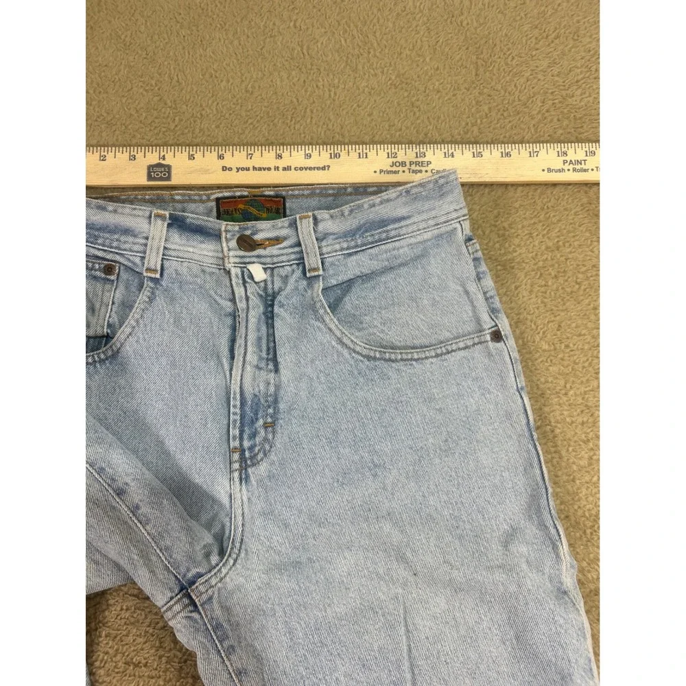 Vintage Structure Jeans Men Light‎ Wash Straight Leg Denim Pants W30 L30